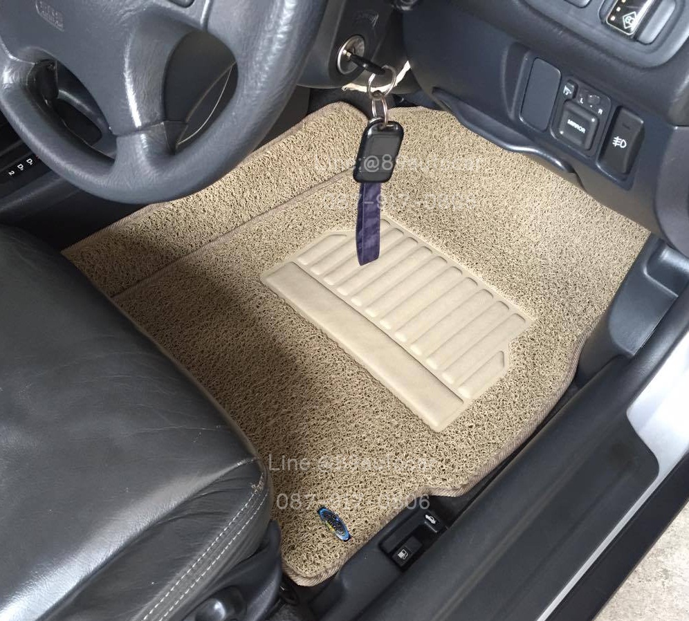 ขายพรมปูพื้นรถยนต์ราคาถูก Honda Civic 2000 (ตาโต) ไวนิลสีครีมขอบครีม