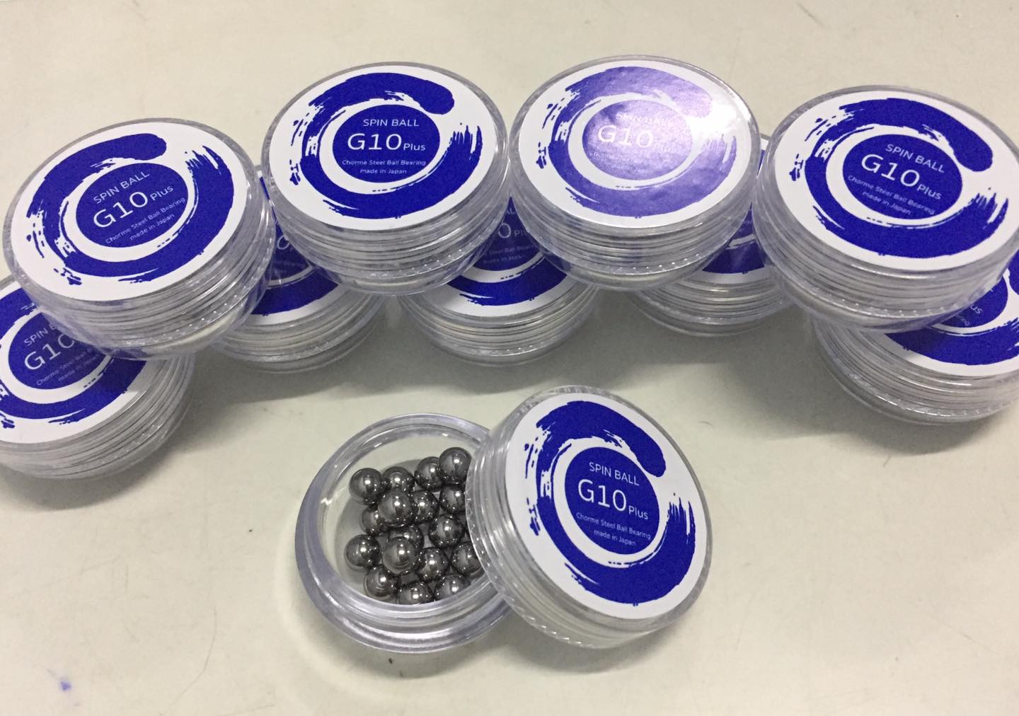 เม็ดลูกปืน Spin Ball G10 Plus สีน้ำเงิน เพิ่มความแกร่ง (ชุดหน้า-หลัง) สำหรับอัปเกรดล้อจักรยานลูกปืนเรียงเม็ด