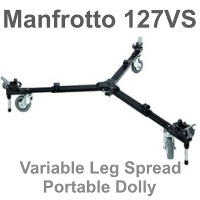 ล้อเลื่อน Manfrotto 127VS Variable Leg Spread Portable Dolly แกนขาหดได้ ใช้งานวีดีโอ ใช้กับขาตั้งที่เป็นปลายขากลม ประกันศูนย์ 5 ปี