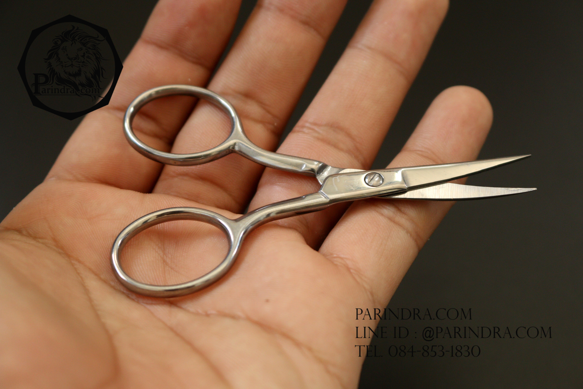 กรรไกรเล็มขนจมูกหรือหนวด Rhino Brand No.S32 ปลายแหลมโค้ง คมมาก ทำจากแสตนเลส