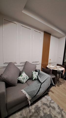 ให้เช่าคอนโด นิว ครอส คูคต สเตชัน ตึก B 27 ตร.ม.ทิศเหนือ เฟอร์ครบ มีเครื่องซักผ้า ติดรถไฟฟ้าคูคต