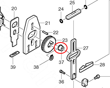 บู้ทเสียบเฟือง เลื่อยจิ๊กซอว์ Maktec, Makita รุ่น MT431, 4323, 4324, 4327, 4329, M4301, M4301B Pn.257683-9 (แท้) ## (*)