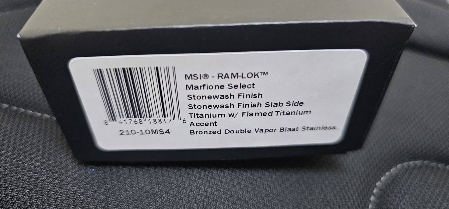 Microtech Marfione Select MSI RAM LOK Titanium Handles w/ Double Vapor Blast & Flamed Accents & Stonewash M390MK