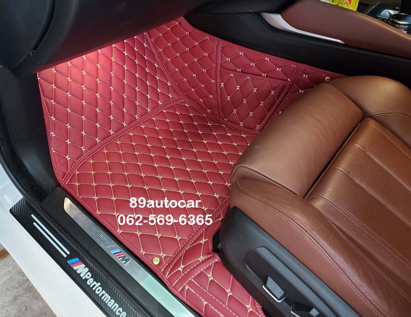 พรมรถยนต์ BMW X6 2021 ปูพรมหกดี สีแดงไวน์
