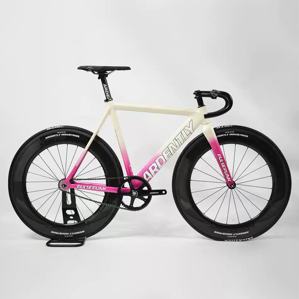 ARDENTLY PULSE PUNK Fixed Gear Bike | Forward-Leaning Design | 6069 Aluminum Frame | Handmade | Pink/Yellow |