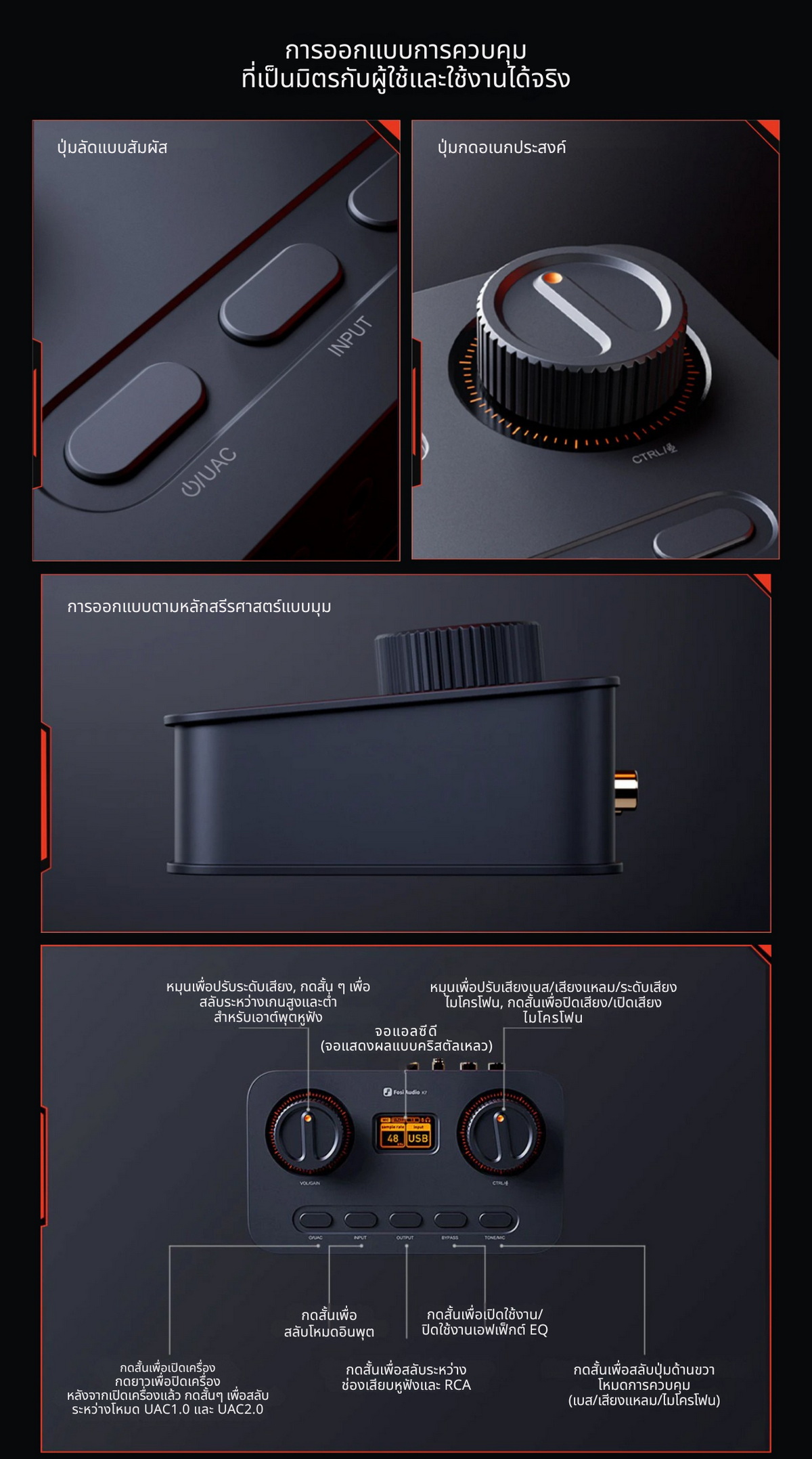 Fosi Audio K7 Bluetooth DAC/AMP HiFi อเนกประสงค์สำหรับเล่นเกม ชิป AKM AK4493SEQ ประกันศูนย์ไทย