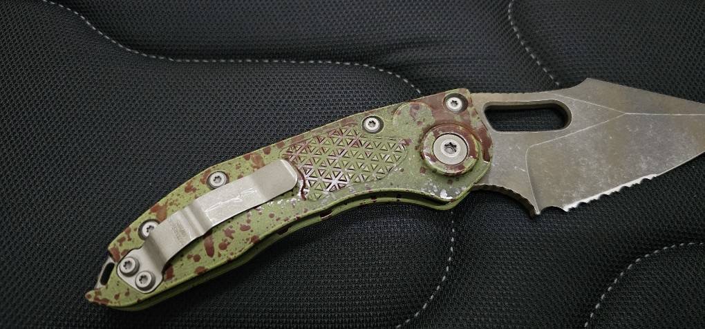 Microtech Borka Stitch Auto Partial Serrated Outbreak