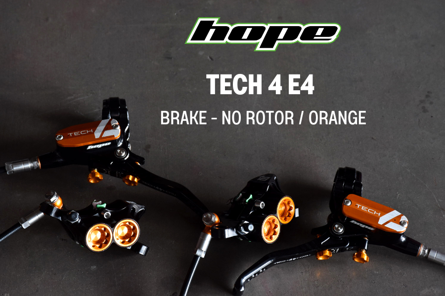 ชุดดิสเบรคหน้า-หลัง HOPE TECH4 E4 NO-ROTOR BRAKE SET (front+rear) "Our hard hitting downhill brake"