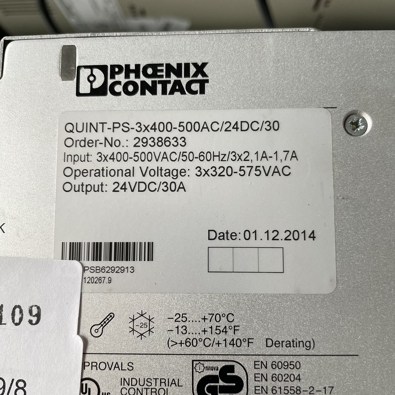 QUNIT-PS-3X400 POWER SUPPLY " PHOENIX CONTACT "