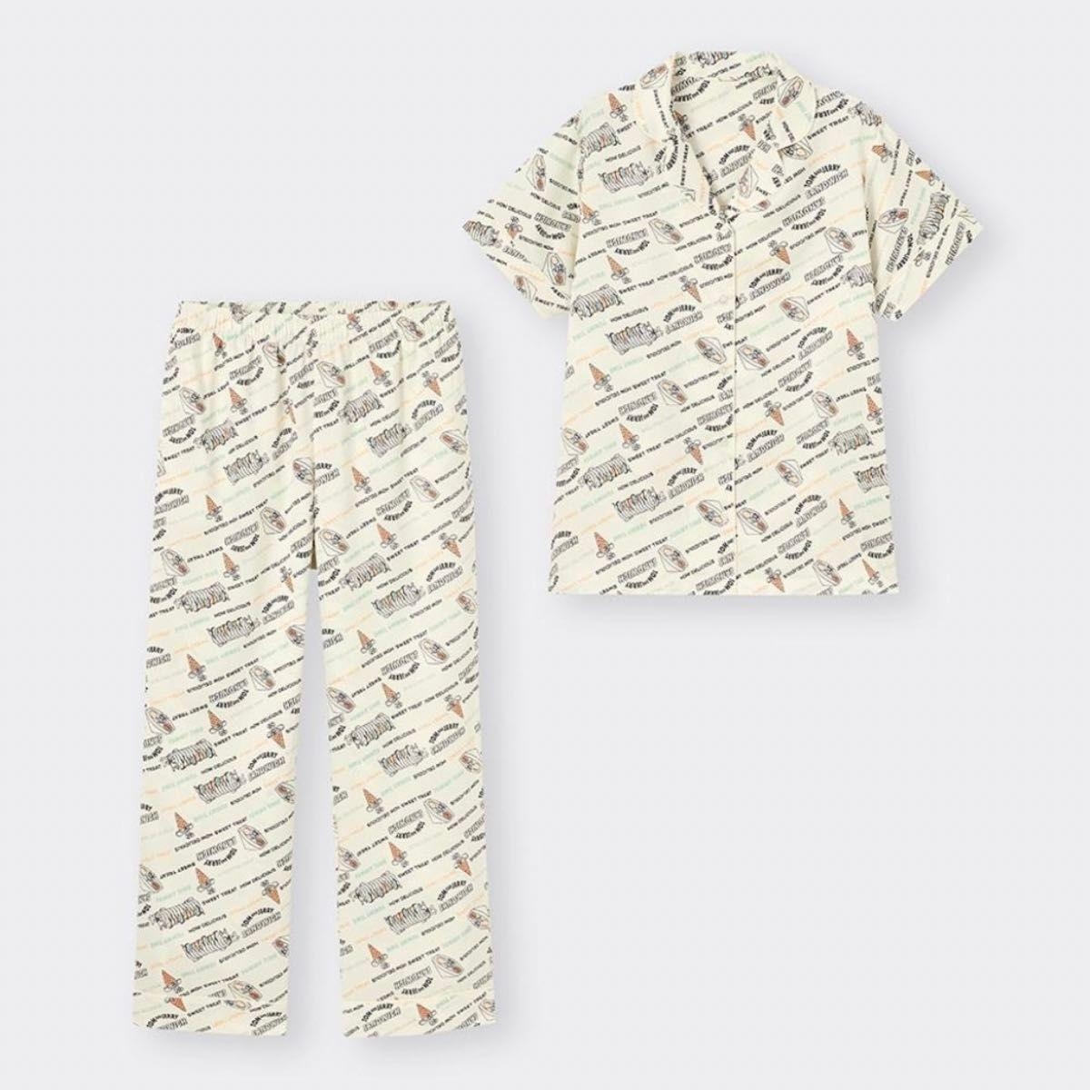 ชุดนอน GU Tom and Jerry satin pajamas มี 2 สี (กรม / ครีม)