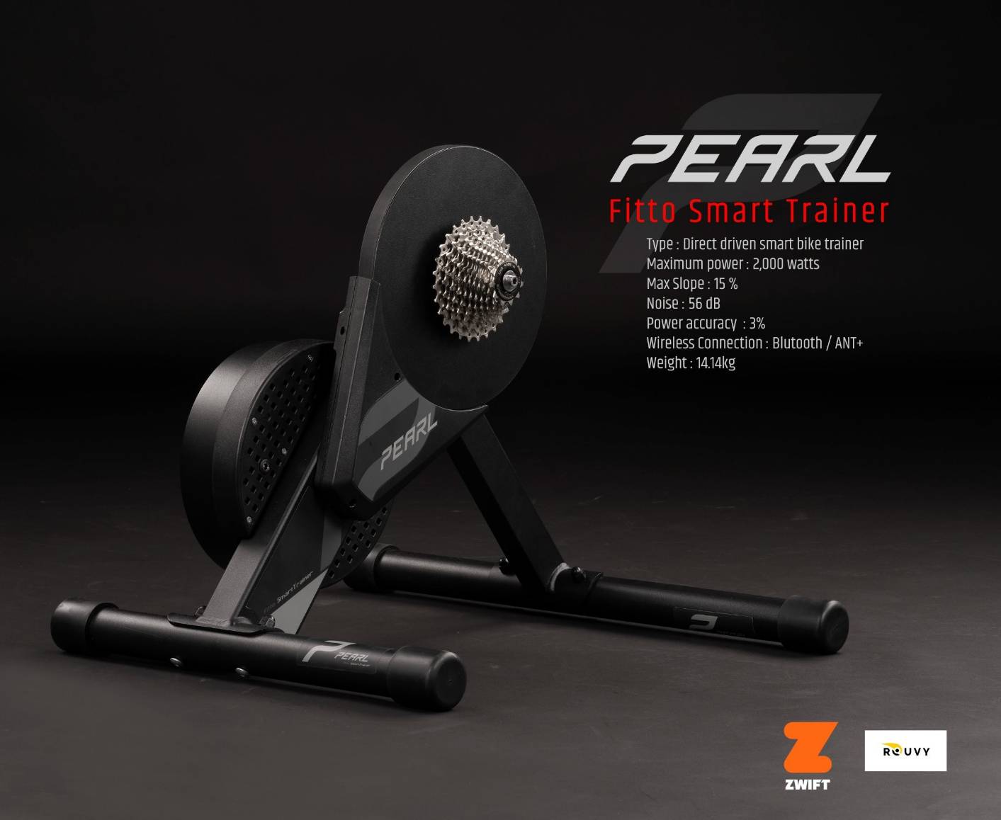 สมาร์ทเทรนเนอร์ Pearl Fitto direct drive smart trainer 2000w รองรับ Zwift, Onelap