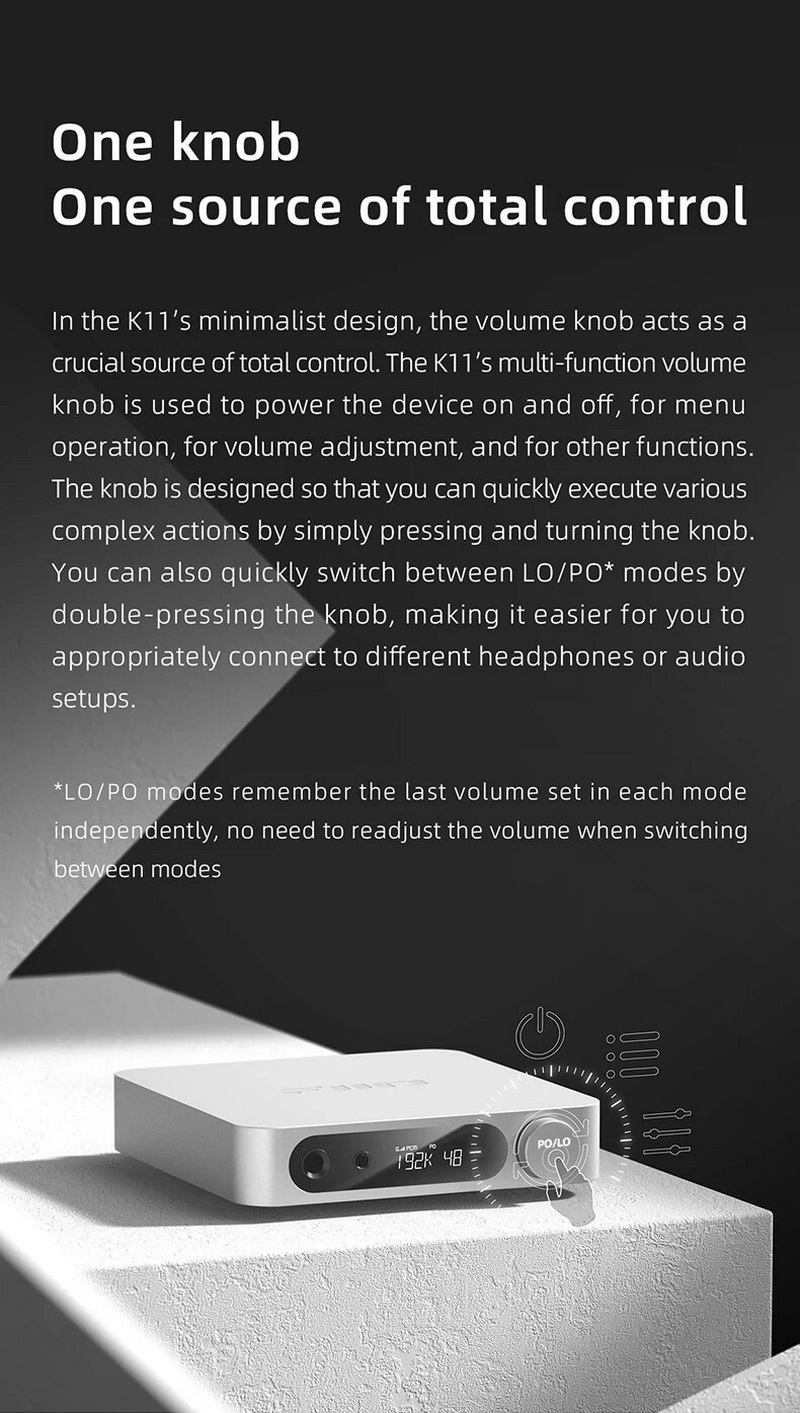 FiiO K11 DAC/AMP ตั้งโต๊ะประสิทธิภาพสูง กำลังขับสูง รองรับ Hi-Res ประกันศูนย์ไทย