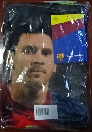 ผ้าเช็ดตัว ฟุตบอล สโมสรบาร์เซโลน่า - ลิโอเนล เมสซี่ 2012/13 ใหม่ / BARCELONA Football Club Towel - Lionel Messi 2012/13 NEW