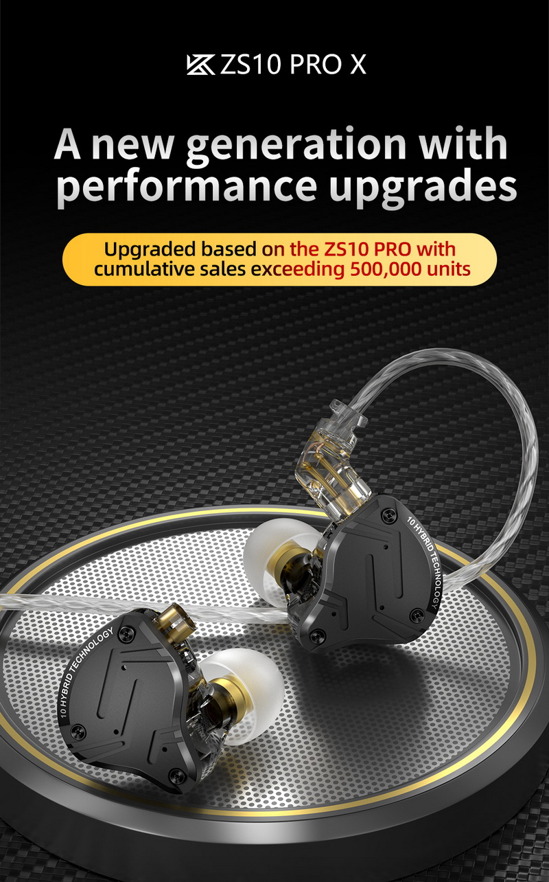 KZ ZS10 Pro X หูฟัง 5 ไดรเวอร์ 4BA+1DD ประกันศูนย์ไทย