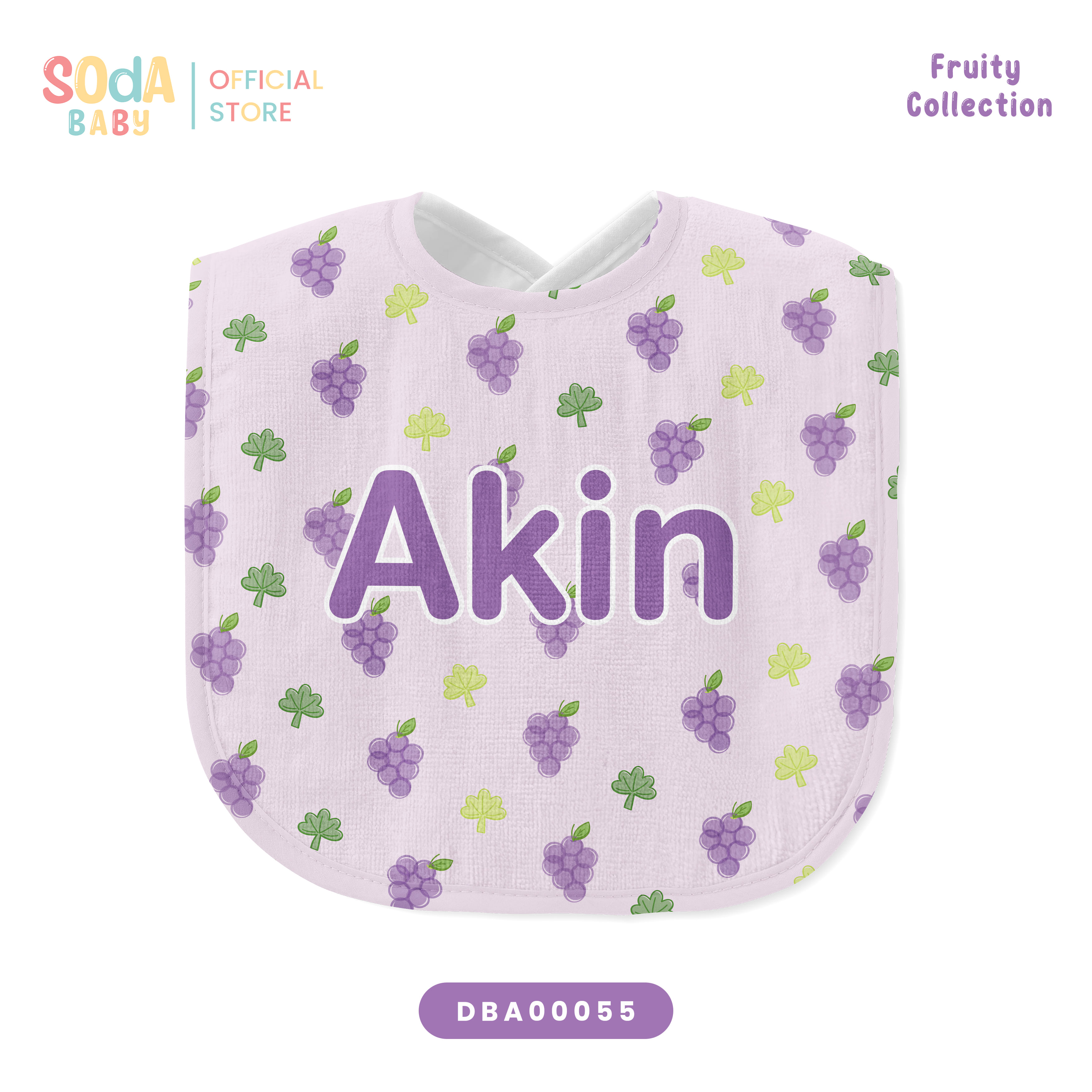 ผ้าซับน้ำลาย Baby Bib ลาย Grape 🍇 Fruity Collection รหัส DBA00055 #SOdAbaby #BabyBib