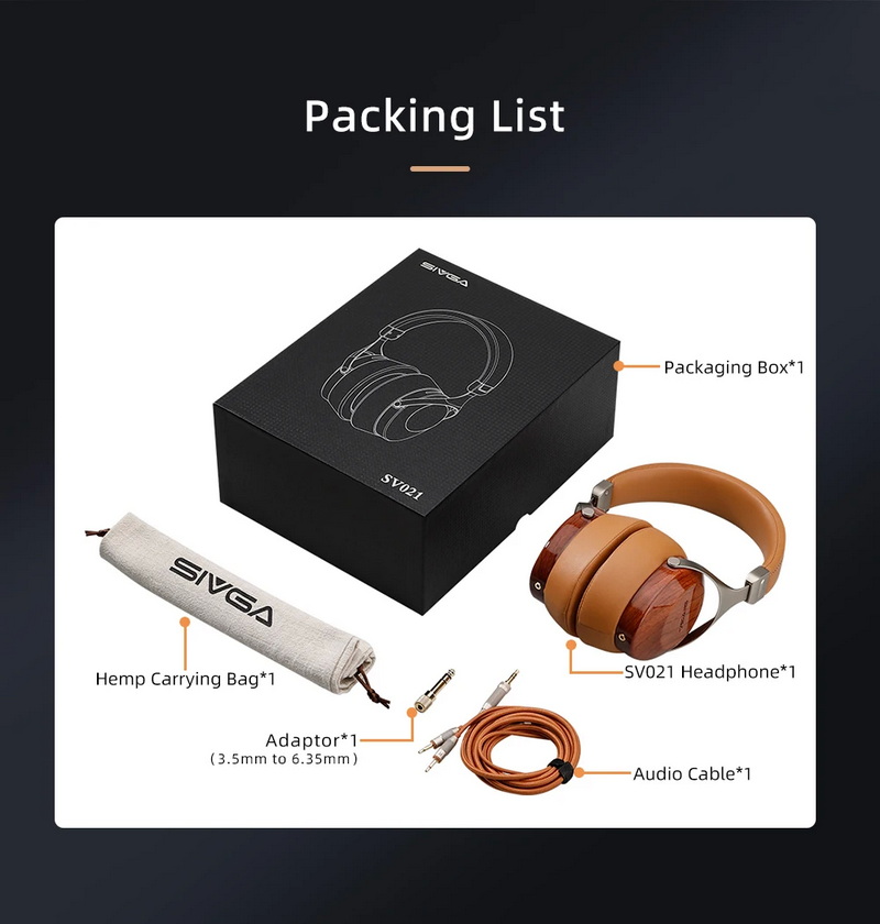 Sivga SV021 หูฟัง Headphone ไดรเวอร์ไดนามิก เสียงเที่ยงตรงสูง ไม้แบบปิดด้านหลัง ประกันศูนย์ไทย