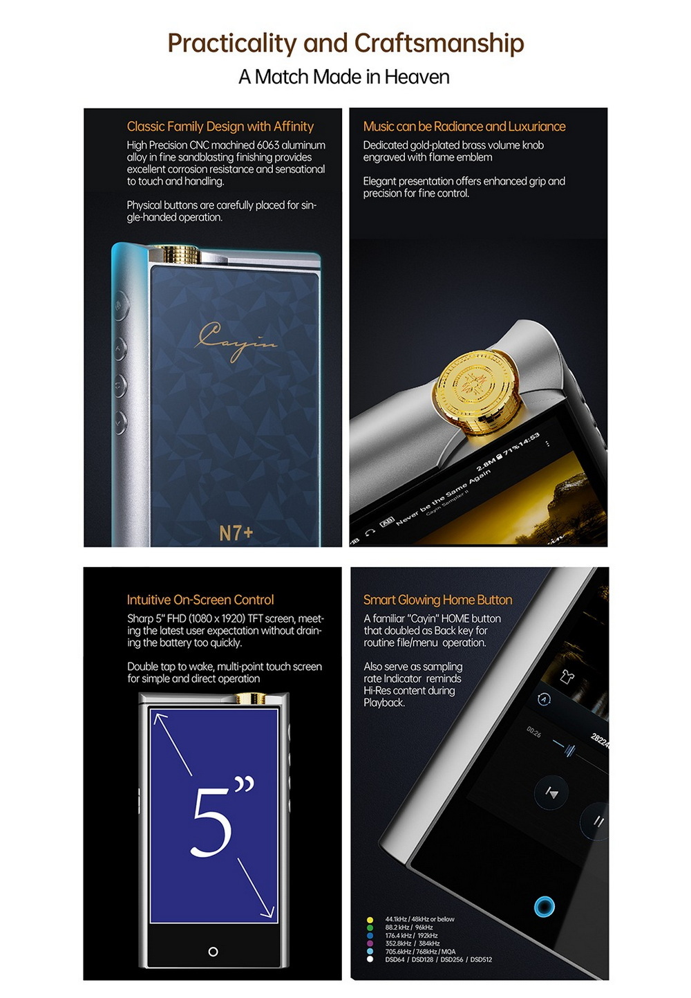 Cayin N7+ DAP เครื่องเล่นพกพา Android ระบบ DAC แบบ 1-Bit รองรับ MQA ประกันศูนย์ไทย