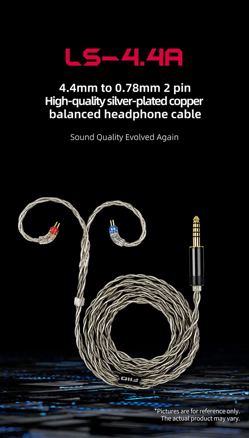 FiiO LS-4.4A สายอัพเกรดหูฟังทองแดงชุบเงิน โครงสร้าง Litz คุณภาพสูง