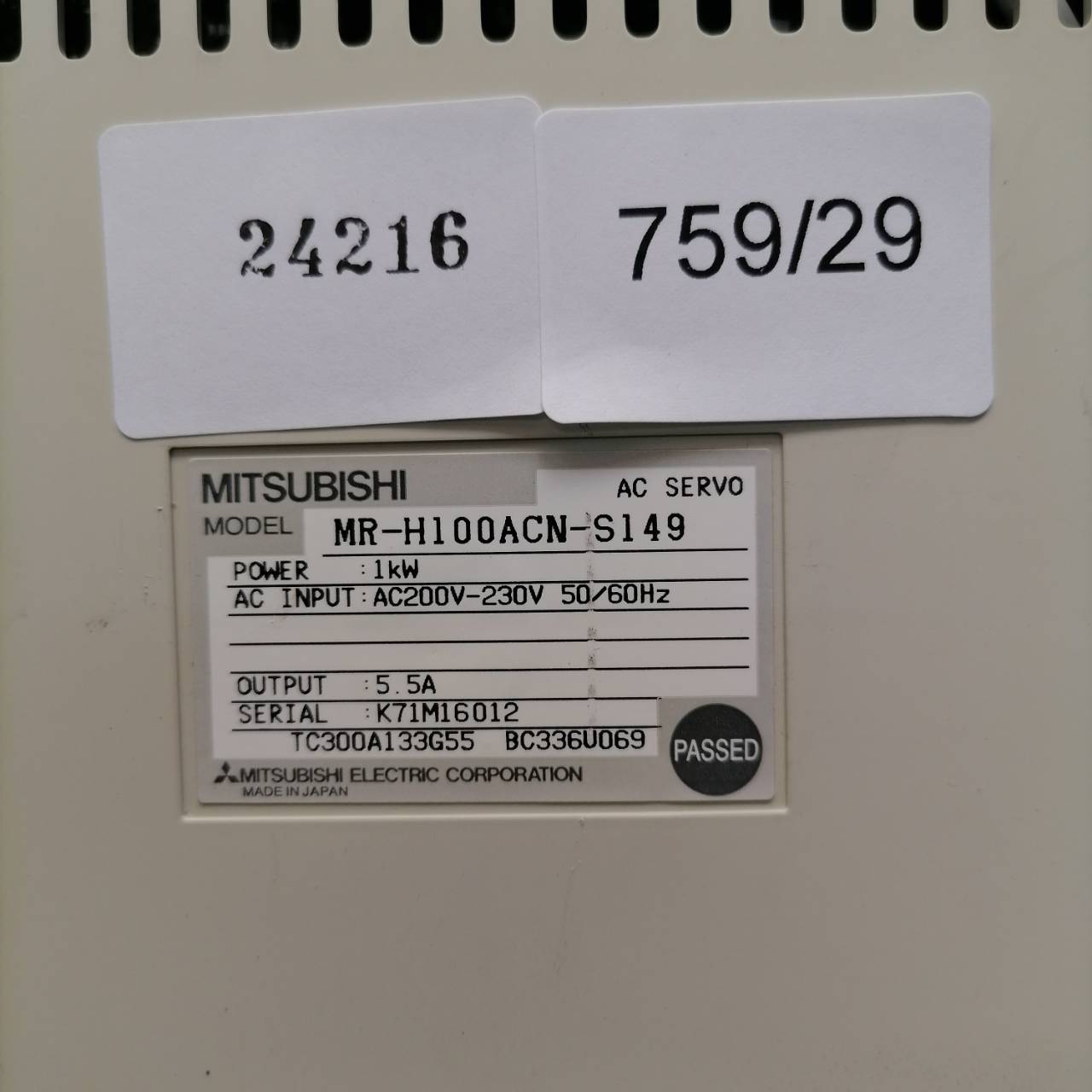 MR-H100ACN-S149 SERVO DRIVE “ MITSUBISHI ”