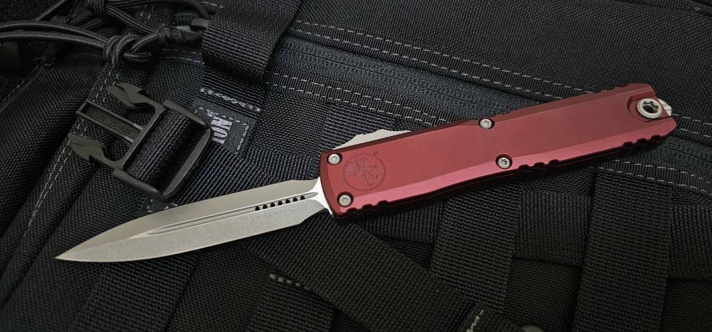 Microtech Ultratech Gen IV D/E Apocalyptic Standard w/ Merlot Handle