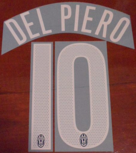 ชุดชื่อและเบอร์ติดเสื้อฟุตบอล #10 เดล ปิเอโร่ สโมสรยูเวนตุส (ชุดเยือน 2004/05) PLAYER SIZE ใหม่ / #10 DEL PIERO JUVENTUS Football Club (Away 2004/05) PLAYER SIZE Name and Number Set NEW