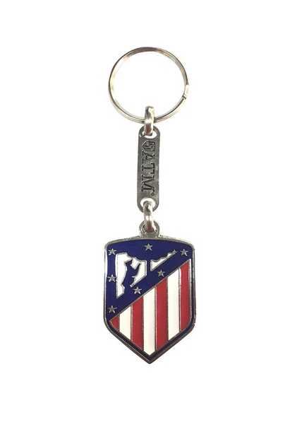 พวงกุญแจแอตเลติโก มาดริด Crest Keyring ด้านหลังสีเงินของแท้