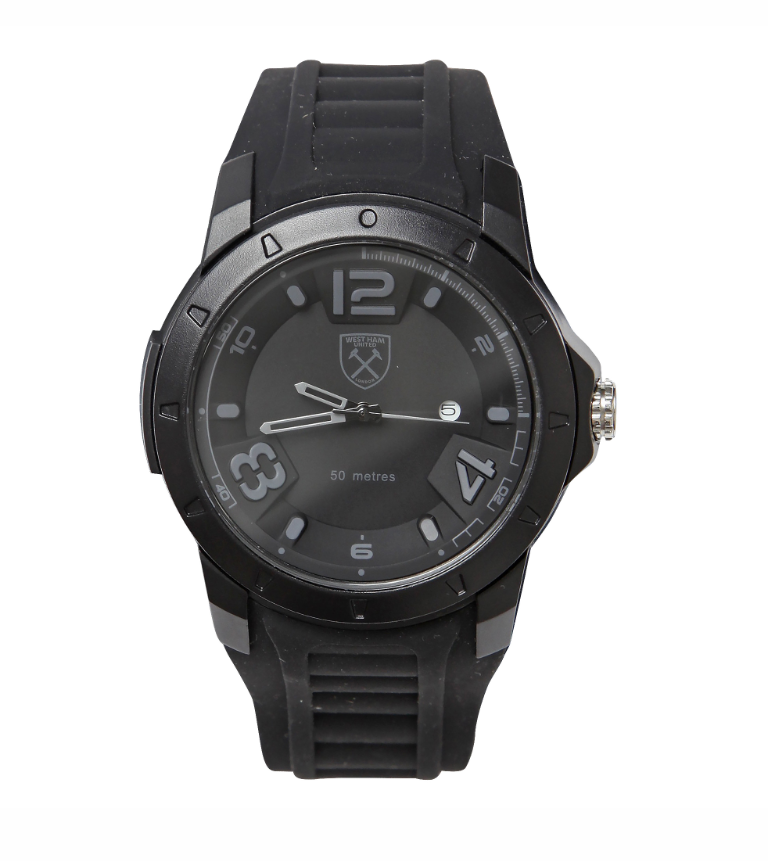 นาฬิกาข้อมือเวสแฮม ยูไนเต็ดยี่ห้อ SEKONDA ของแท้ BLACK RUBBER STRAP
