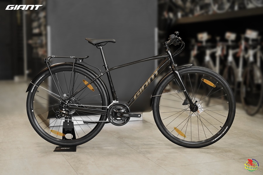 จักรยาน GIANT ESCAPE 2 CITY DISC 2x8สปีด ดิสน้ำมัน พร้อมตะแกรงท้ายและบังโคลน, Giant NEW 2024