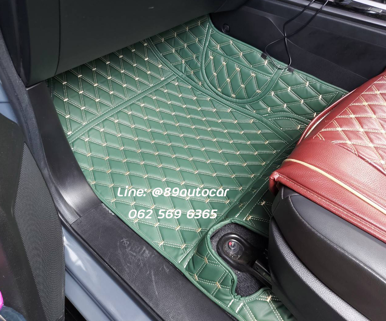 Isuzu D-Max 4Door (อีซูซุ ดีแม็ค 4ประตู) 2020-2023 ปูพรม VVIP สีเขียวด้ายทอง