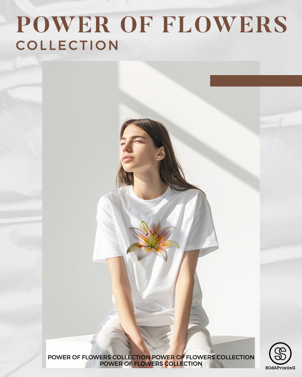 เสื้อยืด สีขาว พิมพ์ลาย ดอกลิลลี่ 🏵 รหัส TSA00569 #เสื้อ #เสื้อยืด #SOdAPrintinG #ดอกลิลลี่