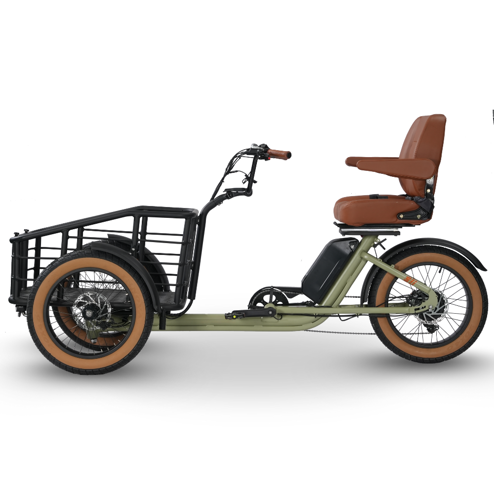 VELOMOVE VMST4 จักรยานสามล้อไฟฟ้าบรรทุกหน้า | มอเตอร์ 500W Bafang | แบตซัมซุง 48V20Ah | ยางแฟตไทร์ 20x4.0