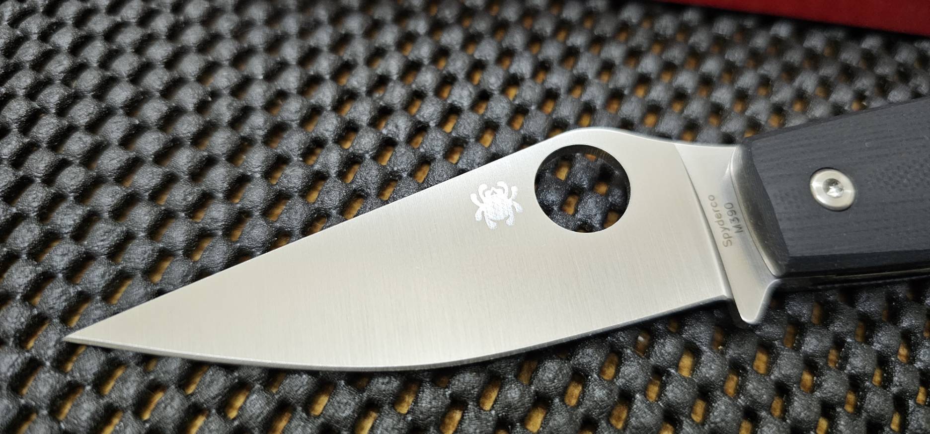 Spyderco Pattadese Liner Lock Knife Black G-10 (3.2" Satin M390) (Discontinued)