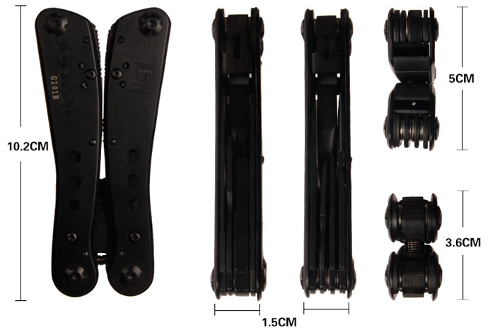 คีมเอนกประสงค์ Multi-Tools Ganzo กานโซ่ รุ่น G201-B สีดำสนิท ของแท้ 100%