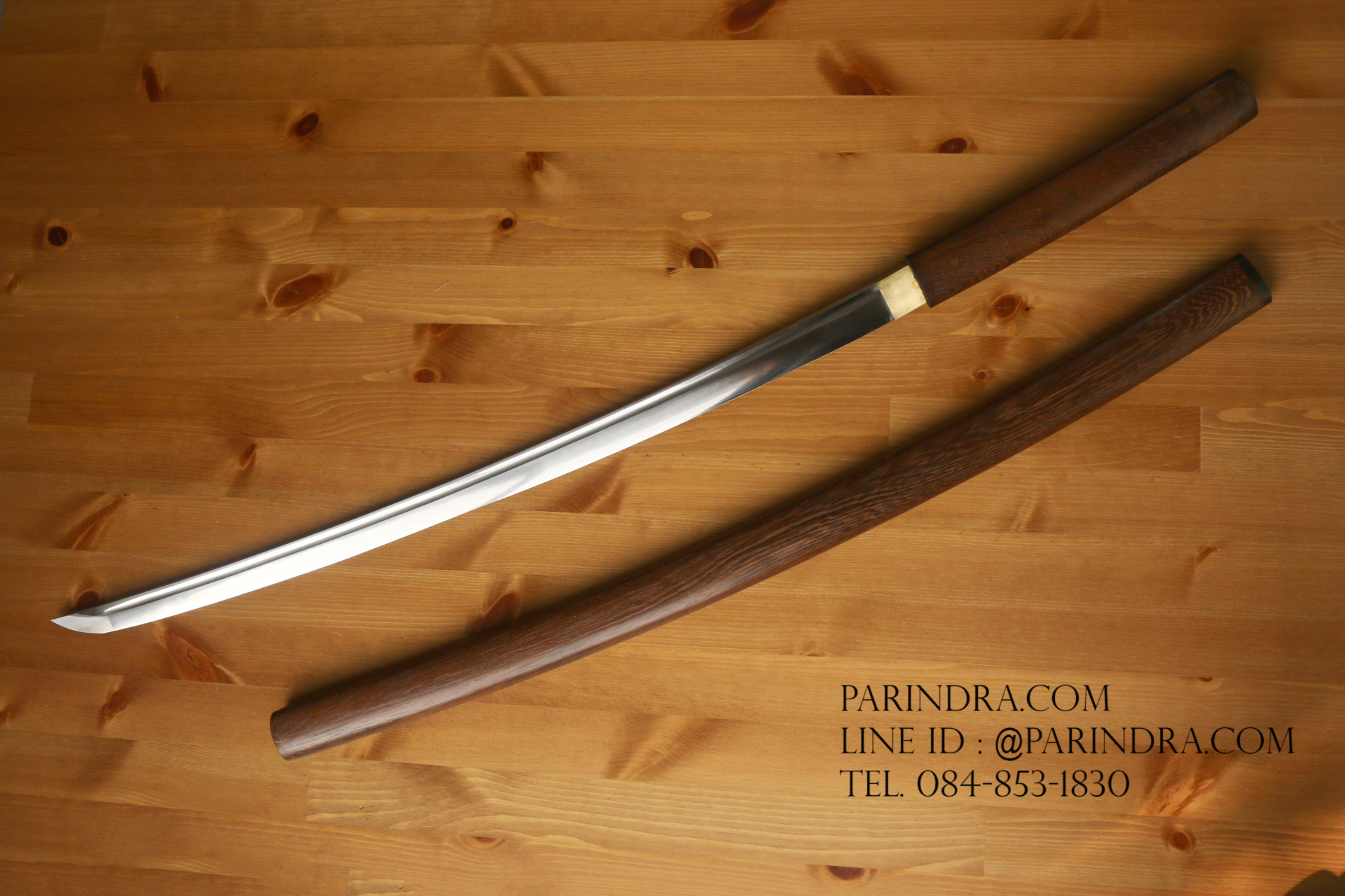 ขายดาบซามูไร คาตะนะ Katana ไว้ฝึกฟันดาบ แข็งแรงทนทาน ปลอกลายเนื้อไม้สีน้ำตาล