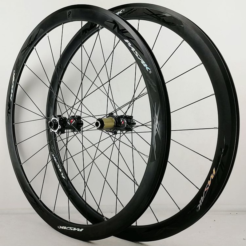 ชุดล้อเสือหมอบดิสเบรค PASAK DISC Wheelset Road Wheels Disc Brake Thru Axle F12 F15X100 R12X142 V C Brake 24 Holes 40mm Clincher Bicycle Wheels 23c 28c