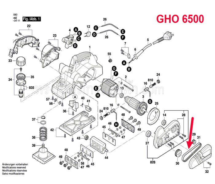สายพาน กบไฟฟ้า BOSCH GHO6500 Pn.1619PB5920 (แท้-สั่ง)