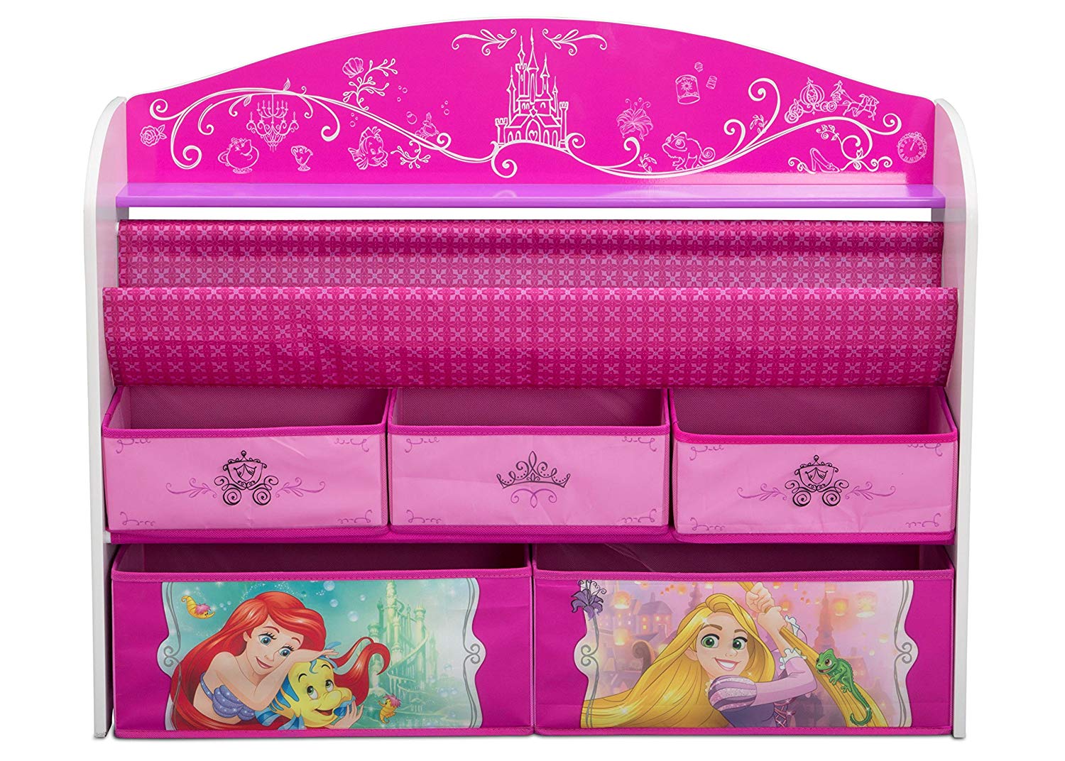 Delta Children Disney Princess Deluxe Book & Toy Organizer (แบบใหม่ล่าสุด) ชั้นเก็บของ ชั้นวางหนังสือ ไซส์ใหญ่