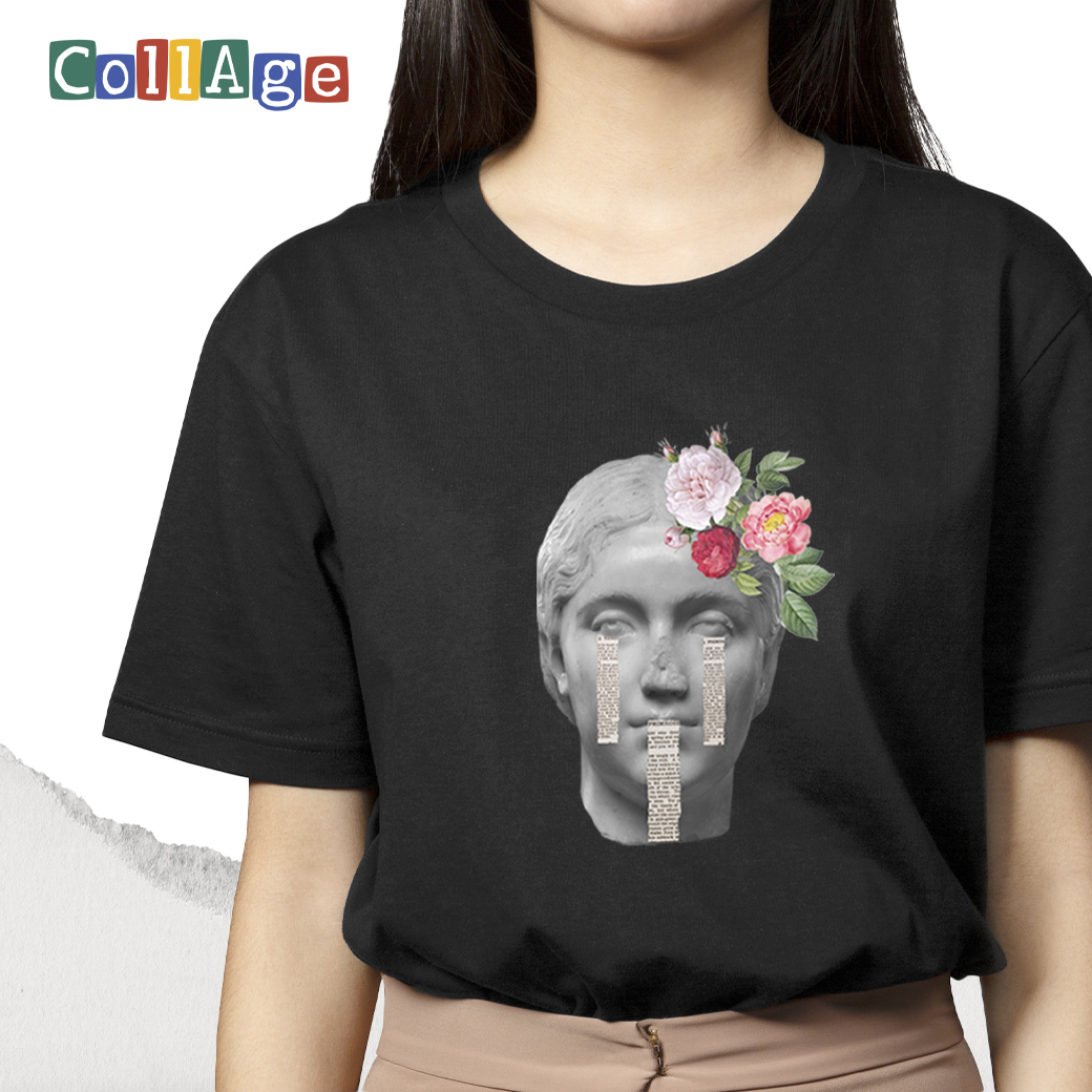 เสื้อยืดพิมพ์ลาย Collage Camila I รหัส CEA00450 สีดำ #เสื้อยืด #Collage