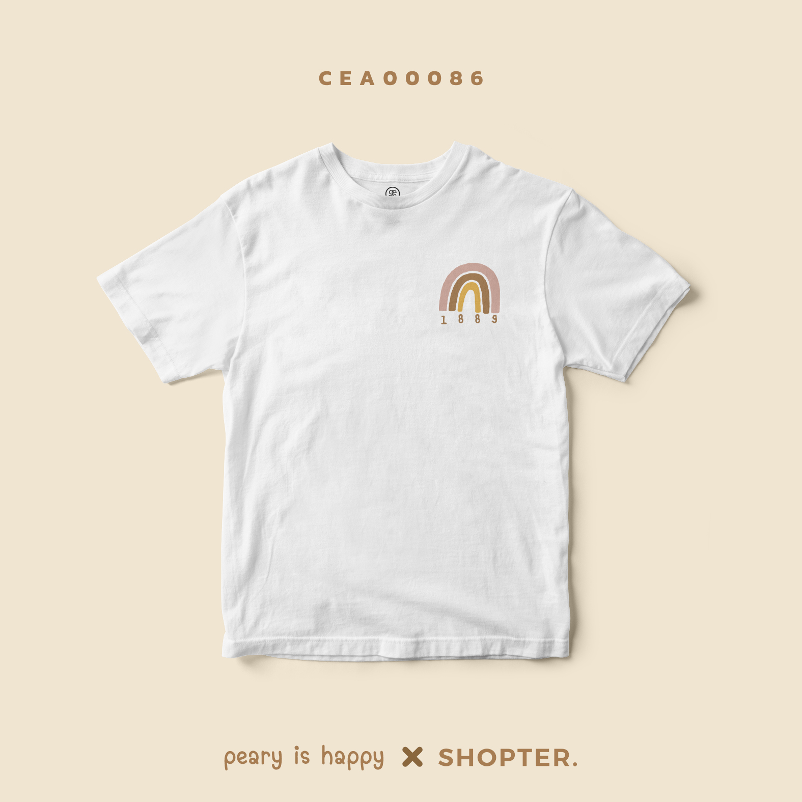 เสื้อยืด พิมพ์ลาย Magical Number 1889 สีขาว CEA00086 #เสื้อ #เสื้อยืด #minimalstylebyPEARY