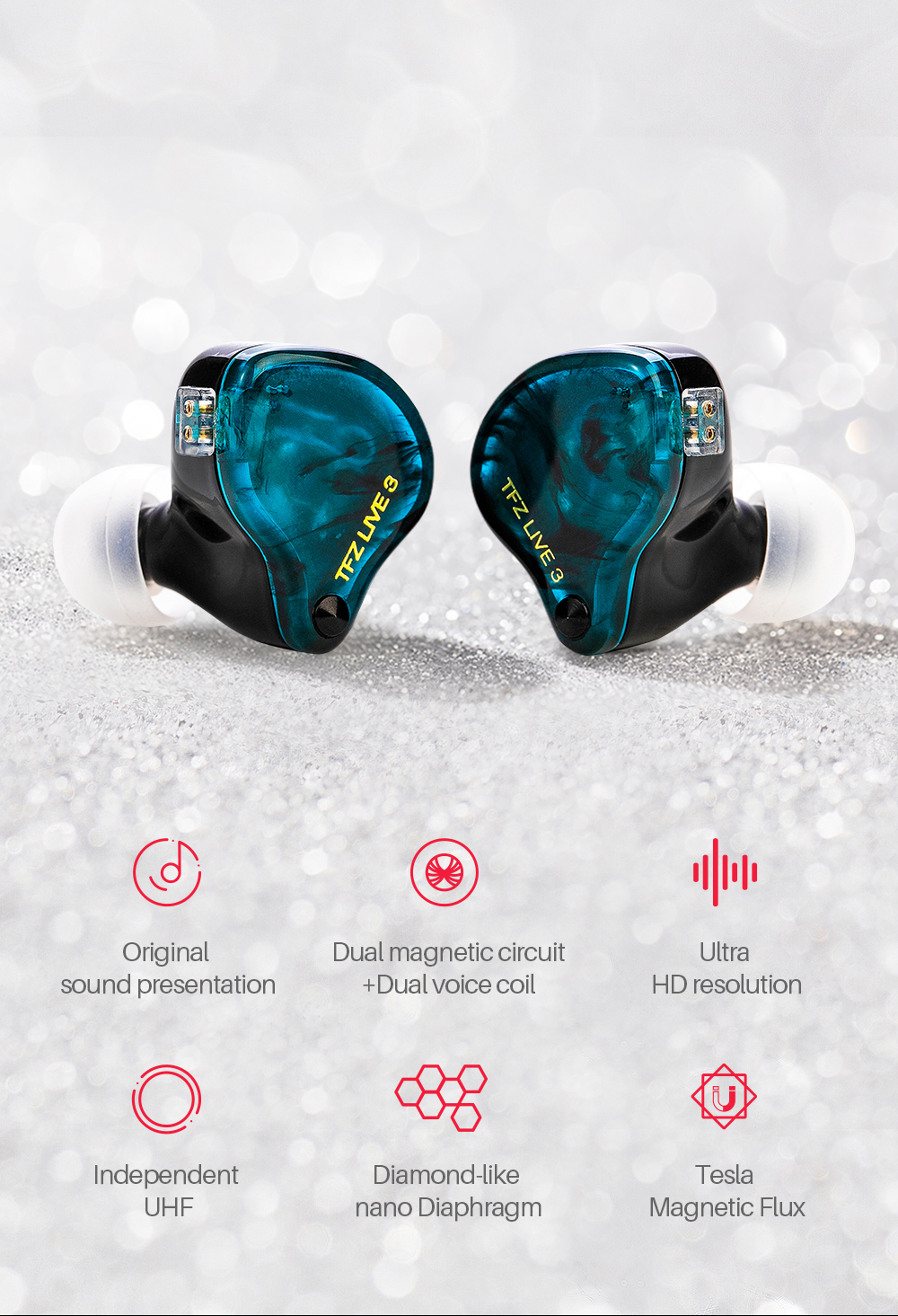 ขาย TFZ LIVE 3 หูฟัง Dynamic หูฟังที่ใช้เทคโนโลยีเดียวกับหูฟังที่ได้รางวัล VGP Gold Award