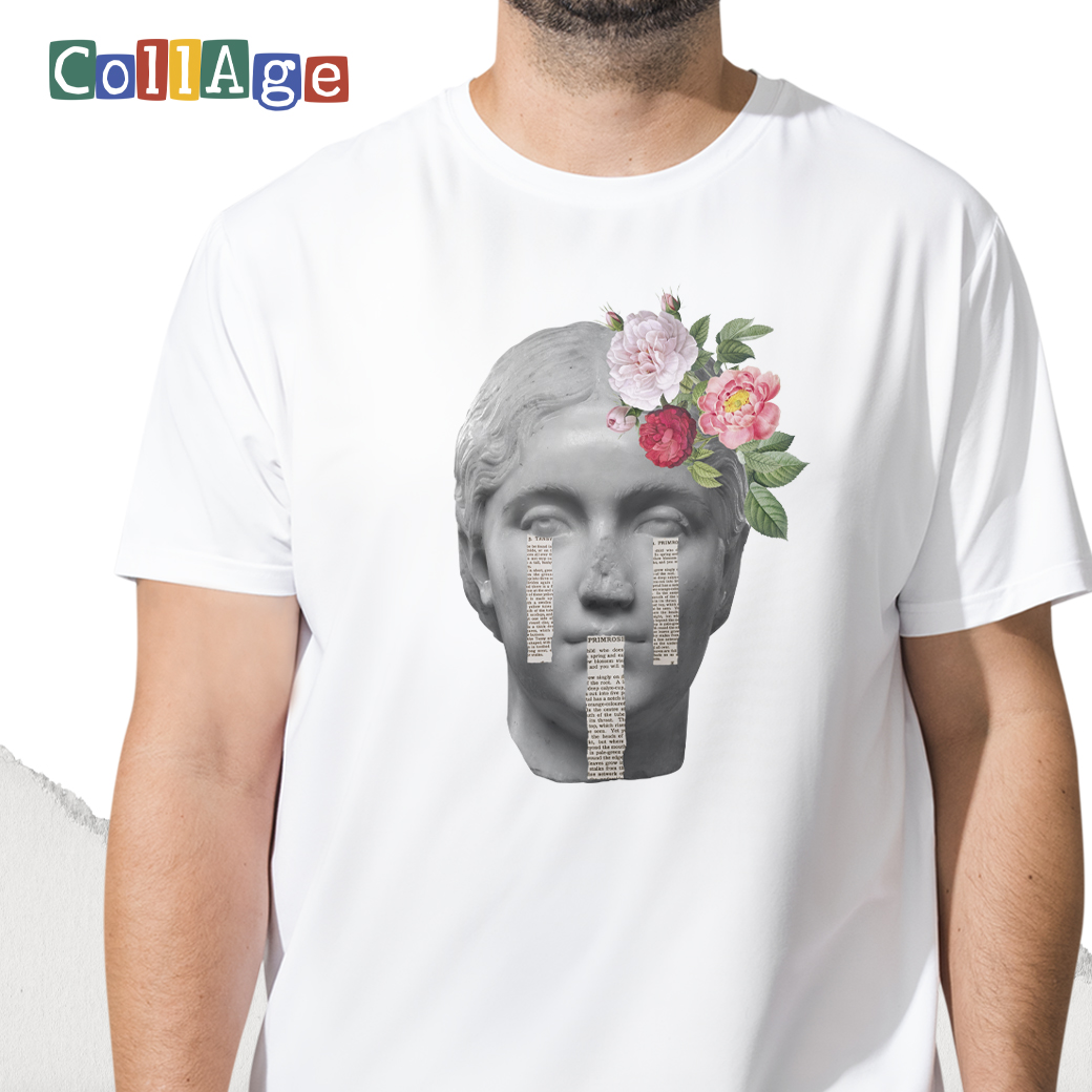 เสื้อยืดพิมพ์ลาย Collage Camila II รหัส CEA00451 สีขาว #เสื้อยืด #Collage