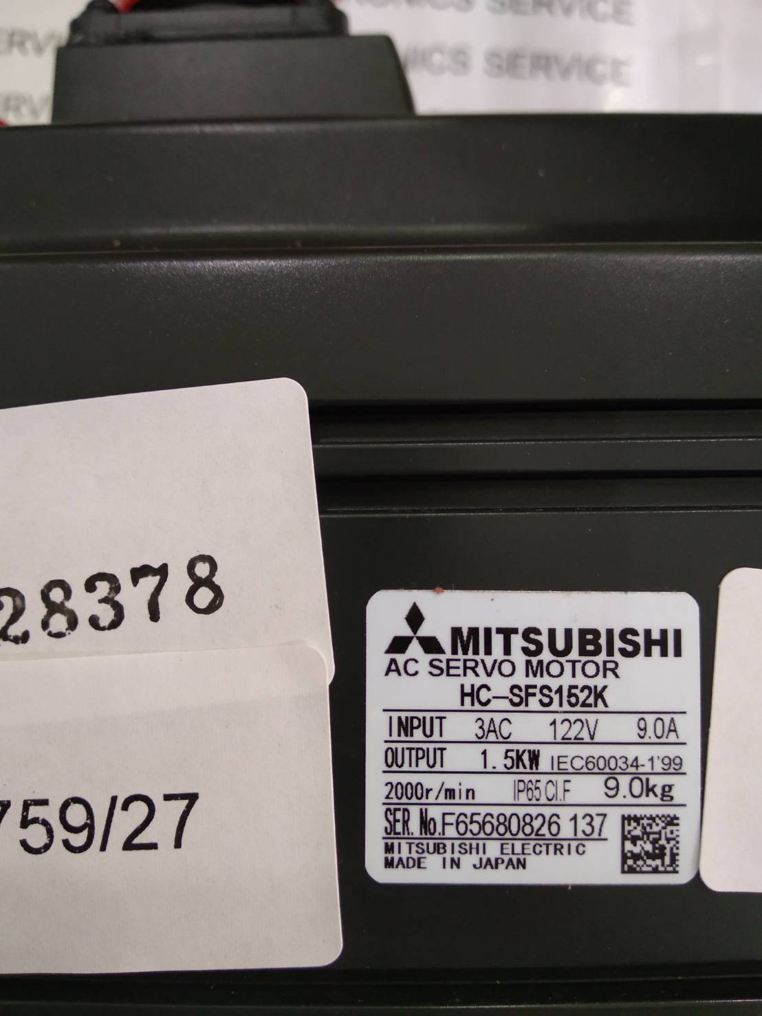 HC-SFS152K SERVO MOTOR " MITSUBISHI "