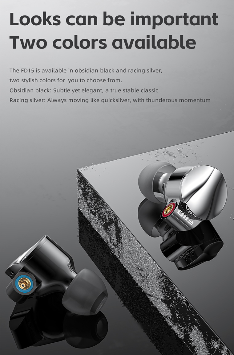 FiiO FD15 หูฟัง IEMs ไดรเวอร์ไดนามิก 13.8 มม.ไดอะแฟรมแมกเนเลียม บอดี้แสตนเลส 316L รองรับ Hi-Res ประกันศูนย์ไทย
