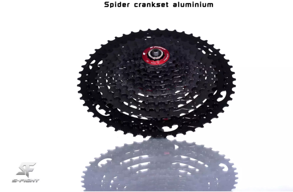 สเตอร์เฟือง S-fight Cassette 12Sp. 11-46 ,11-50 ,11-52T Spider crankset aluminium สีดำ (มีกล่อง)