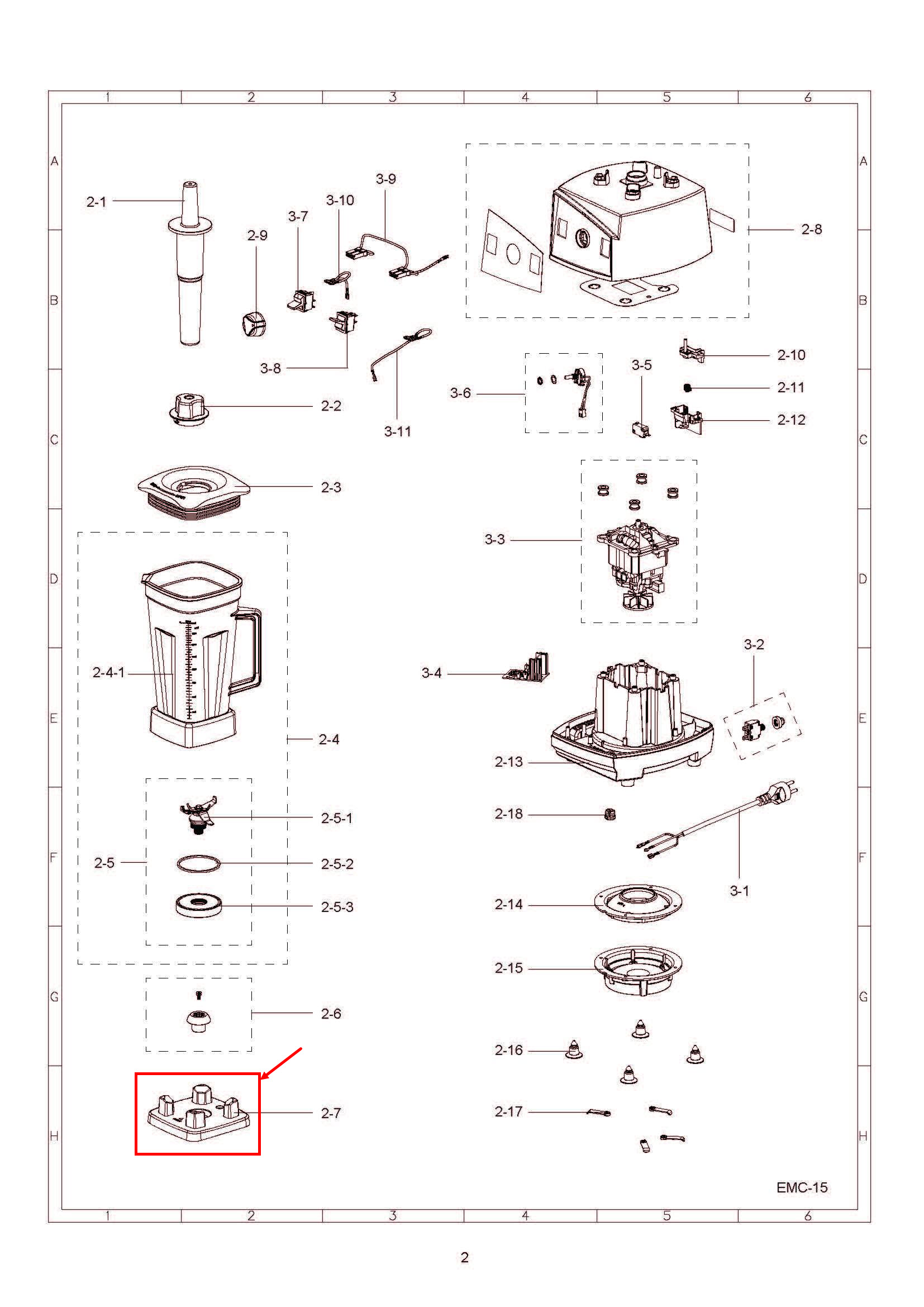 ฐานรองโถปั่น ชาร์ป (SHARP) รุ่น EMC-15 Pn.9R502 (แท้)
