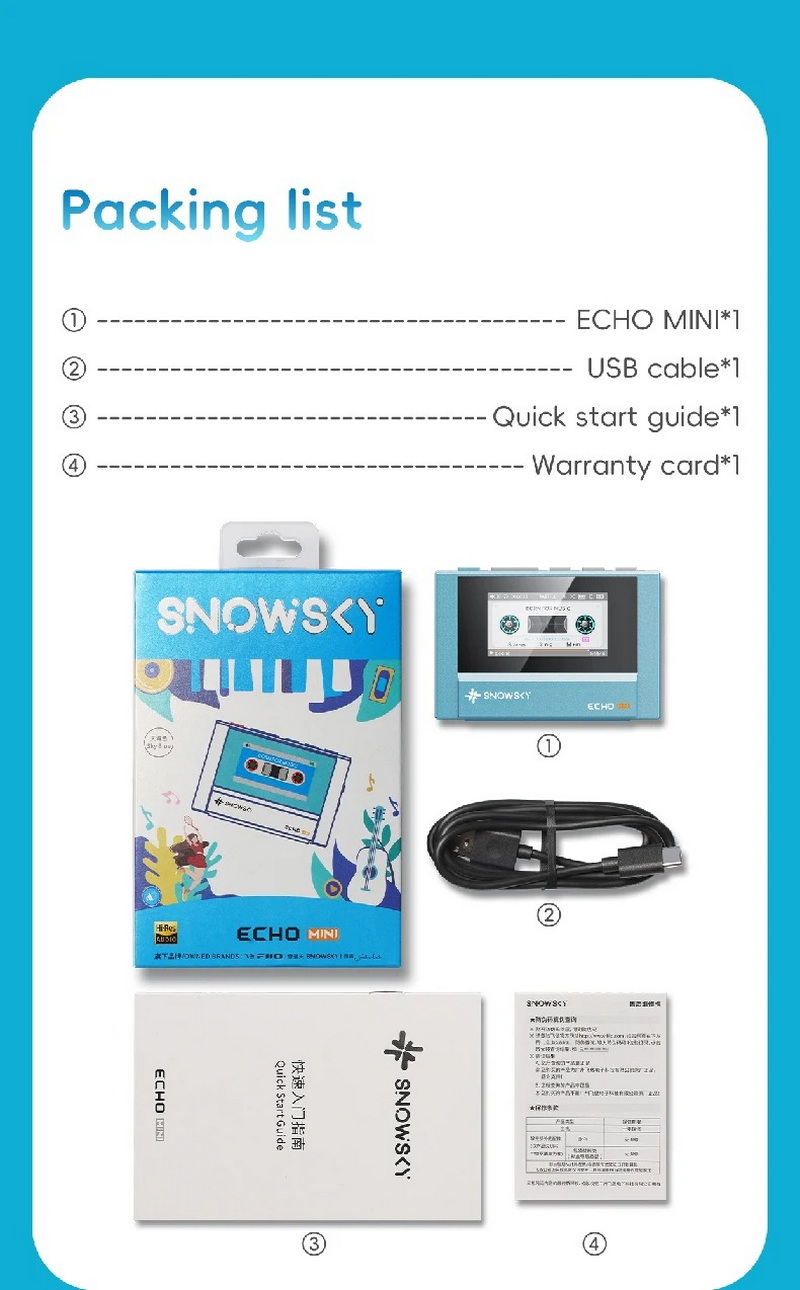 Snowsky Echo Mini DAP เครื่องเล่นพกพา lossless ชิป Dual CS43131 รองรับ Hi-Res ประกันศูนย์ไทย