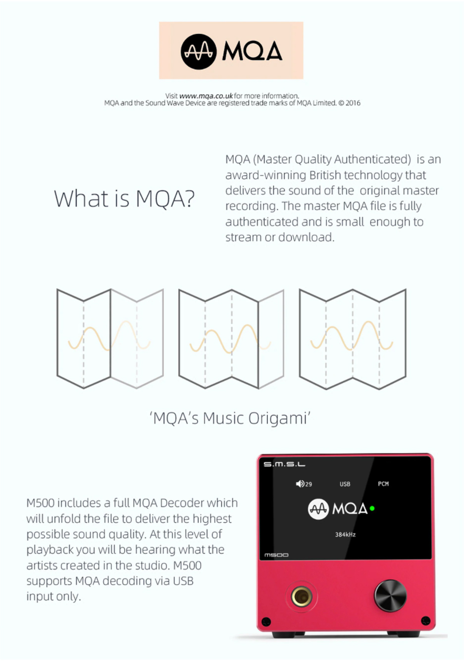 ขาย SMSL M500 DAC& ตั้งโต๊ะ ระดับ Hi-Res รองรับ MQA ประกันศูนย์ไทย