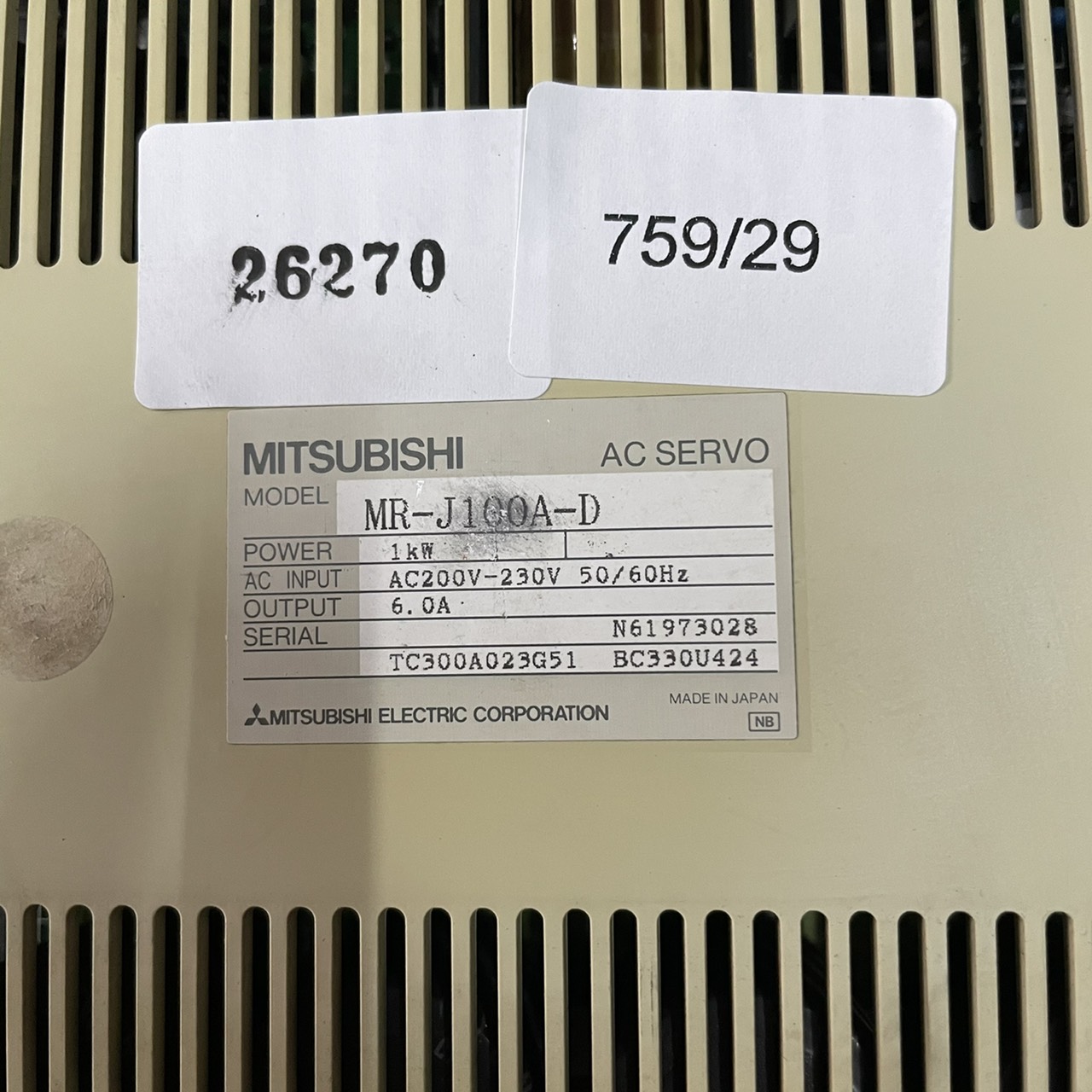 MR-J100A SERVO DRIVE " MITSUBISHI "
