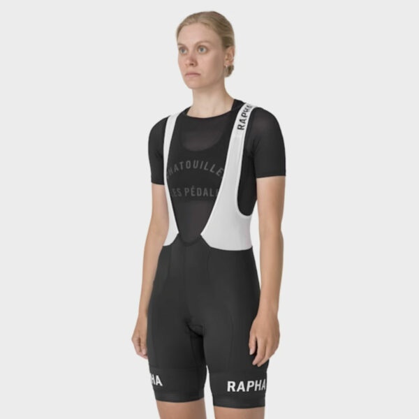 กางเกงเอี้ยมขาสั้น กางเกงปั่นจักรยาน RAPHA WOMEN’S PRO TEAM TRAINING BIB SHORTS 2024 Black/White