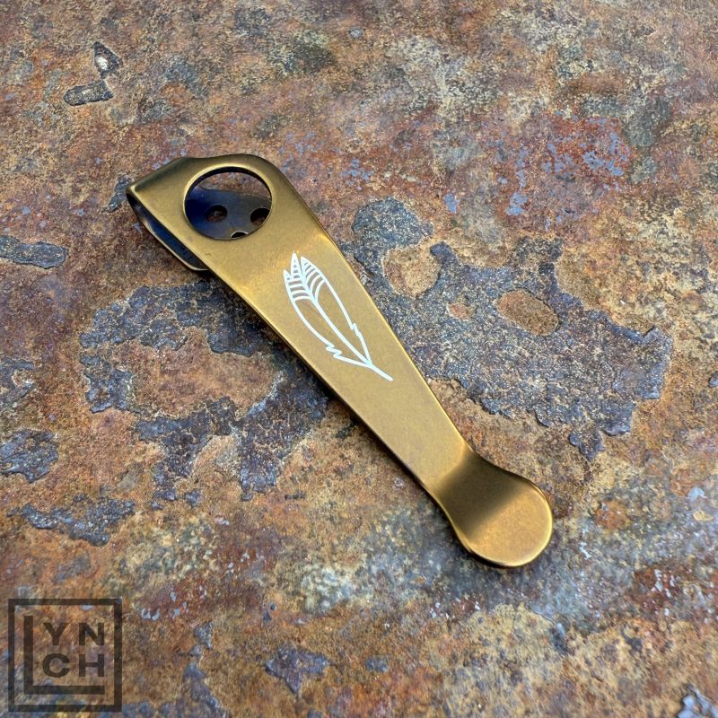 Spyderco Para 3 Clip - Right Handed - Bronze Anodized "Feather"